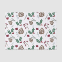 Pinecone, Holly & Berries Red, Verde Branco