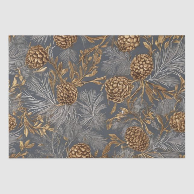 Papel De Seda Pineges e ramificações (Frente )