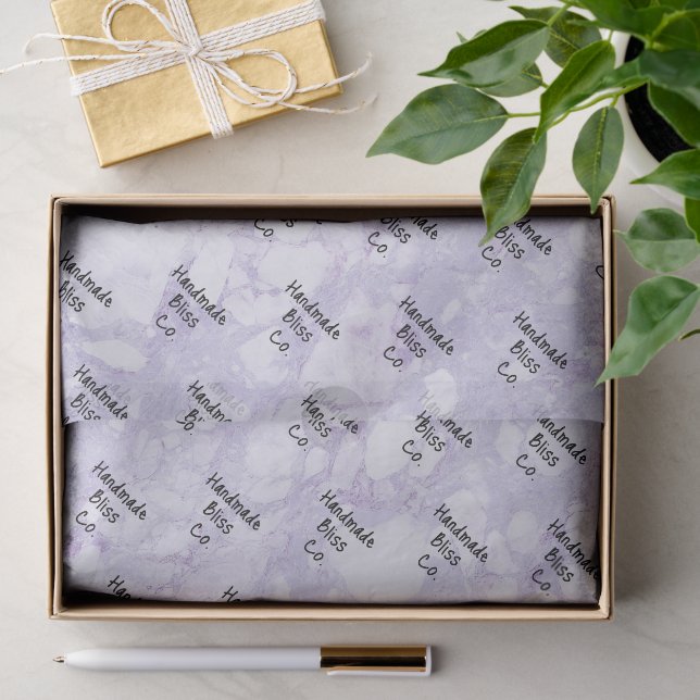 Papel De Seda Pingo de Mármore Roxo Suave (Presente)