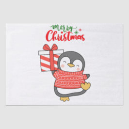 Papel De Seda Pinguim Bonito Feliz Natal