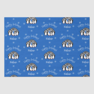 Papel De Seda Pinguim Bonito Personalizado Natal