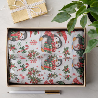 Papel De Seda Pinguim de Natal Alegria de Férias