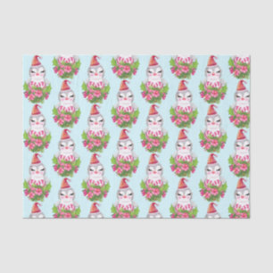 Papel De Seda Pinguim de Natal bonito em Santa Hat
