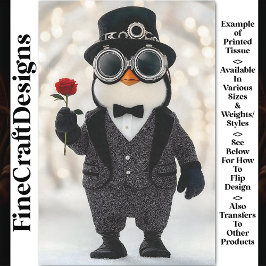 Papel De Seda Pinguim `De Terno Brindando Cheers AH5O Decoupage