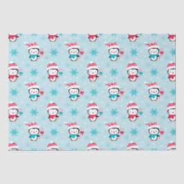 Papel De Seda Pinguim Inverno Cachorro de Natal