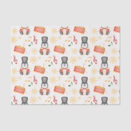 Papel De Seda Pinguim Pingueiro Noivo de Natal Vermelho