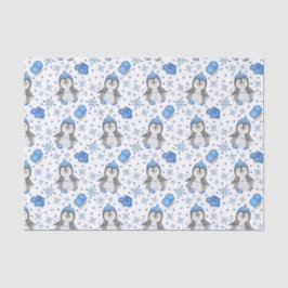 Papel De Seda Pinguim-Pinguim-Pato-de-Gelo Azul