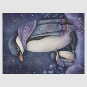 Papel De Seda Pinguins Boho Mystical Art