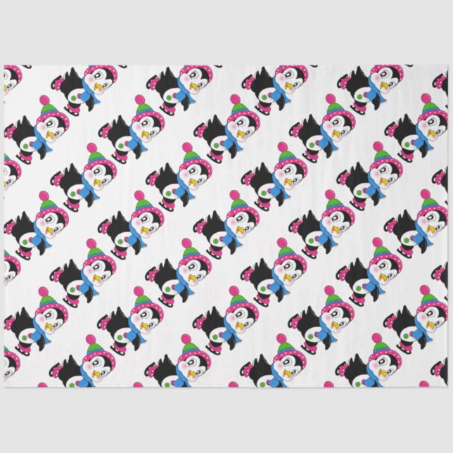 Papel De Seda Pinguins Cujos (Frente )