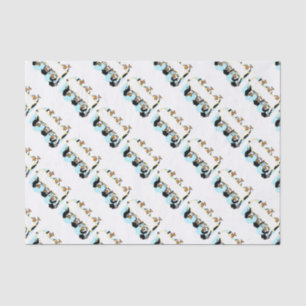 Papel De Seda Pinguins de dança felizes com faixa