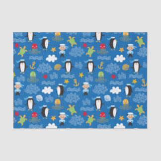Papel De Seda Pinguins e marinheiros