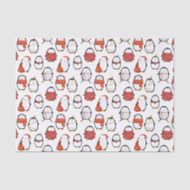Papel De Seda Pinguins Festivos Bonitos Natal
