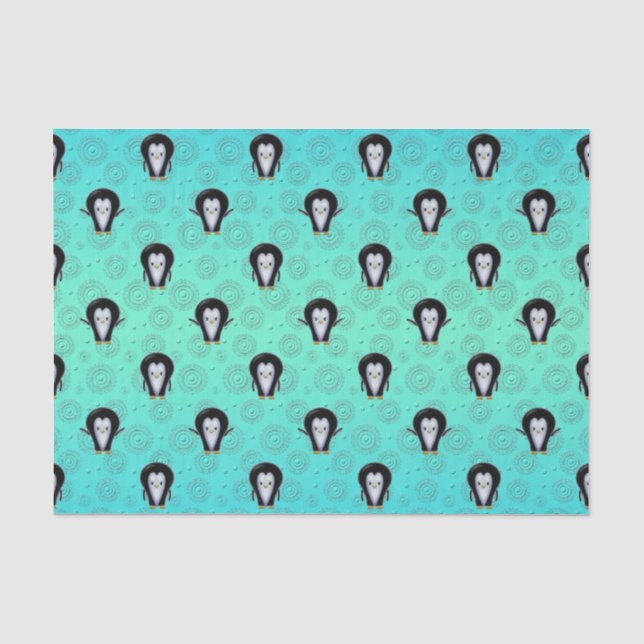 Papel De Seda Pinguins Lindos (Frente )