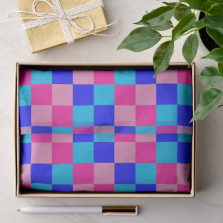 Papel De Seda Pink and Blue Checkered Print