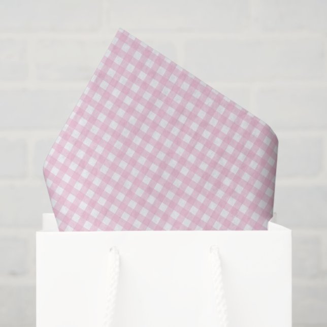 Papel De Seda Pink and White Gingham (Sacola de presentes)