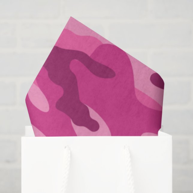 Papel De Seda Pink Camo Adventure Strength Her Fun (Sacola de presentes)