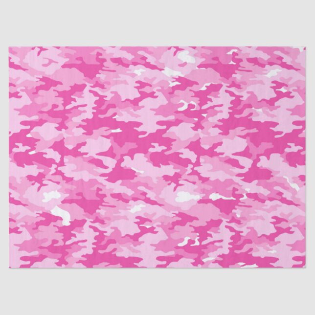 Papel De Seda Pink Camo Pattern – Breast Cancer Awareness (Frente )