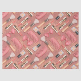 Papel De Seda Pink Cosmetics Pattern Glitter 