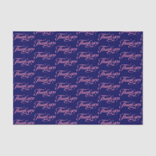 Papel De Seda Pink E Azul Escuro Obrigado Padrão