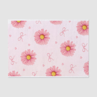 Papel De Seda Pink flowers, bows, and hearts