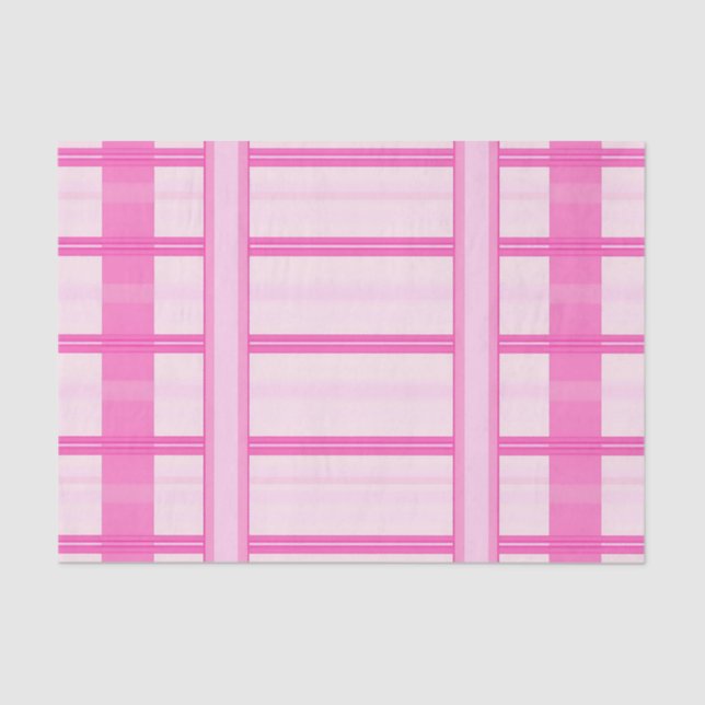 Papel De Seda Pink Gingham Stripe Check Pattern (Frente )