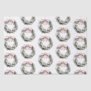 Papel De Seda Pink Green Wreath Natal