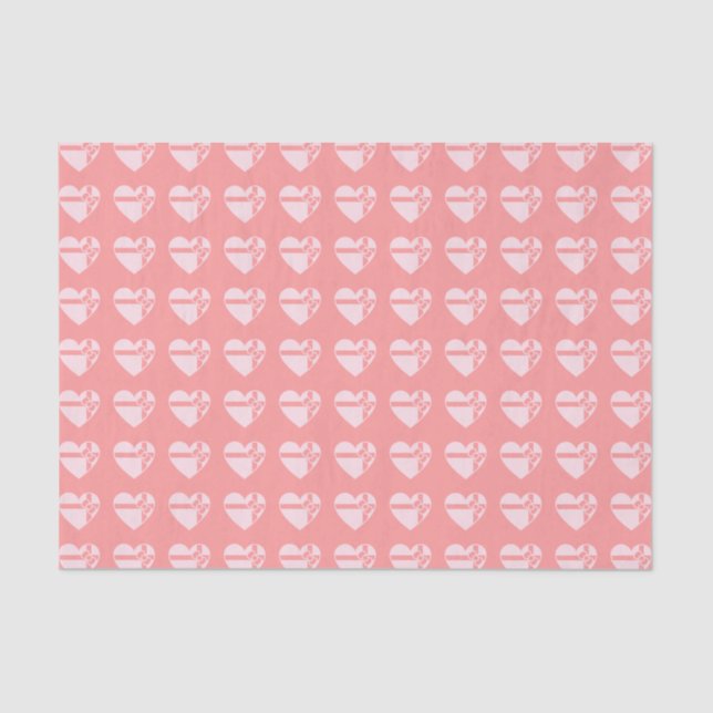 Papel De Seda Pink Heart Shape Chocolate Box Pattern (Frente )