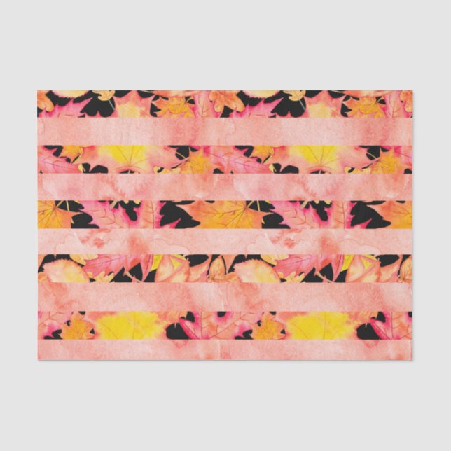 PAPEL DE SEDA PINK LARANJA AMARELO AUTUMN QUEDA FOLHAS (Frente )
