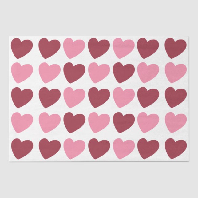 Papel De Seda Pink Love Heart Pattern (Frente )