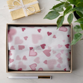 Papel De Seda  Pink Lovely Hearts Pattern 