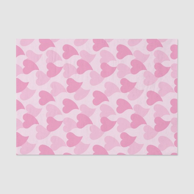 Papel De Seda Pink Lovely Hearts Seamless Pattern (Frente )