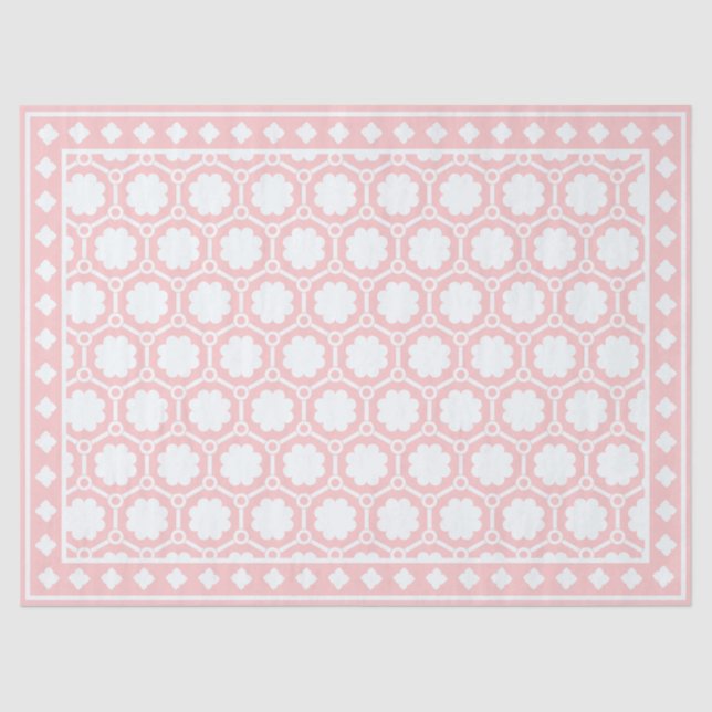 Papel De Seda Pink Modern Bone Inlay Decoupage Paper (Frente )
