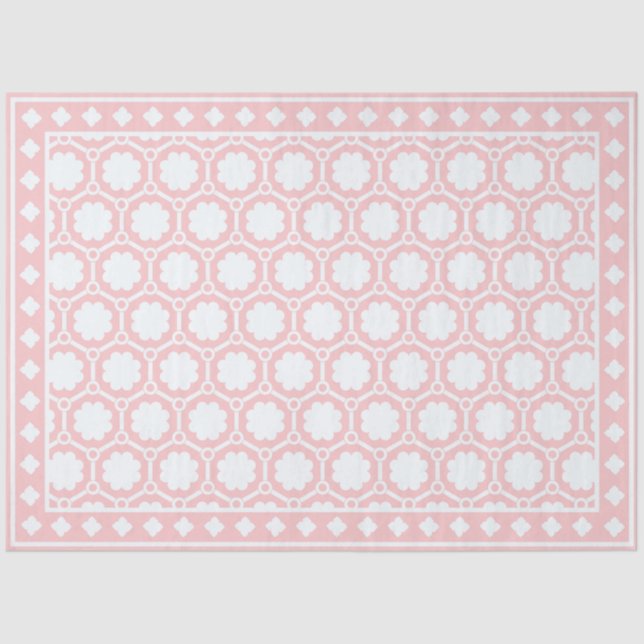 Papel De Seda Pink Modern Bone Inlay Decoupage Paper (Frente )