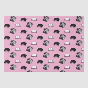 Papel De Seda Pink Modern Bookish Bibliophile Book Patterno