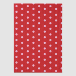 Papel De Seda Pink on Red Polka Dots 