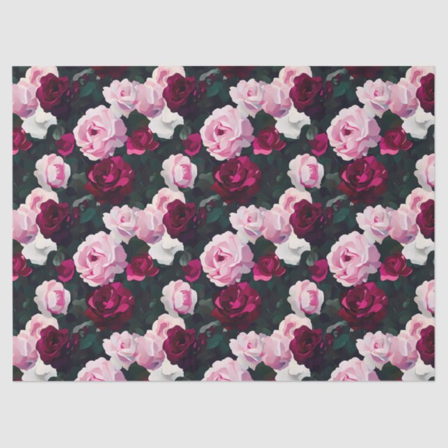 Papel De Seda Pink Painted Roses (Frente )