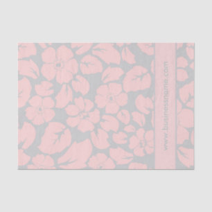Papel De Seda Pink Pastel e Cinza Floral Personalizado