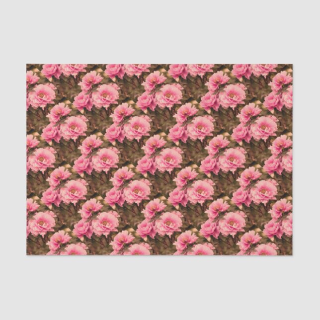 Papel De Seda Pink  Peony Flower (Frente )