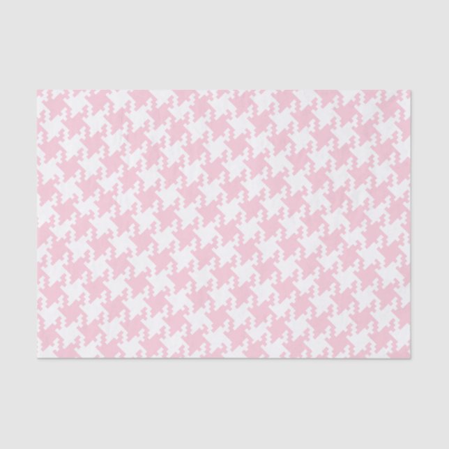 Papel De Seda Pink Pied-De-Poule Patterno Personalizado (Frente )