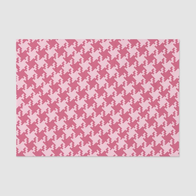 Papel De Seda Pink Pied-De-Poule Patterno Personalizado (Frente )