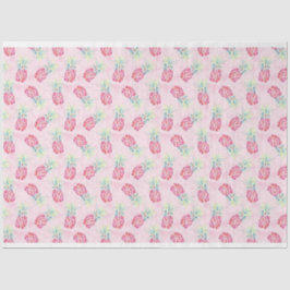 Papel De Seda Pink Pineapple Watercolor Tissue & Craft Paper