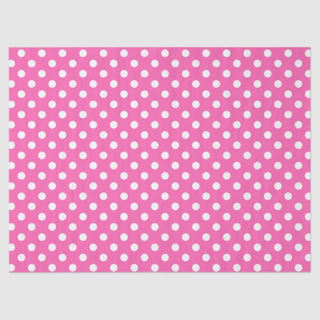 Papel De Seda Pink Polka Dot Breast Cancer Awareness Pattern (Frente )