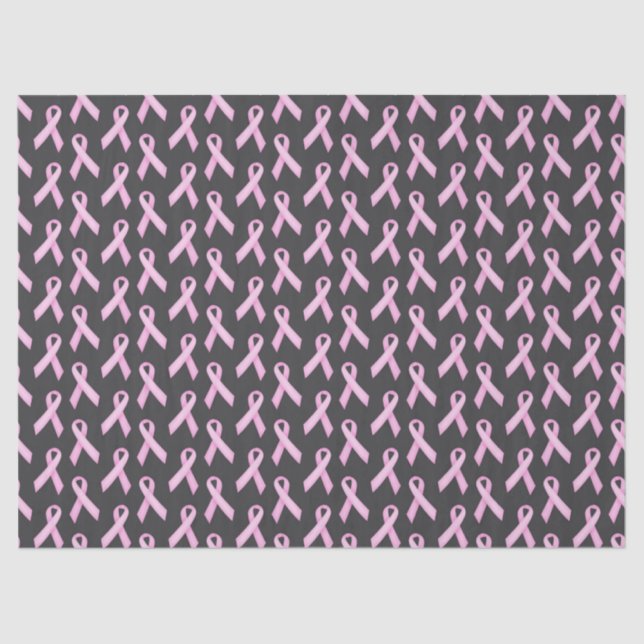 Papel De Seda Pink Ribbon on Black - Breast Cancer Awareness (Frente )