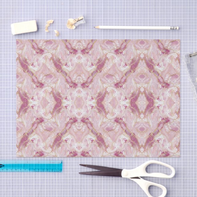 Papel De Seda Pink Rose Quartz Marble (Arte )