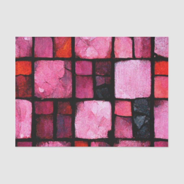 Papel De Seda Pink Stained glass Tile Decoupage (Frente )