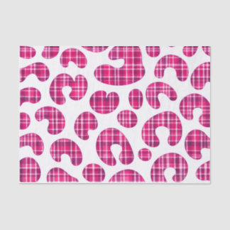 Papel De Seda Pink Tartan Leopard Print Scottish Tissue Paper
