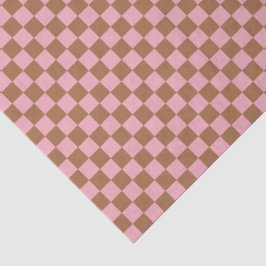 Papel De Seda Pink Terracotta Checkerboard Checkered Girly Retro