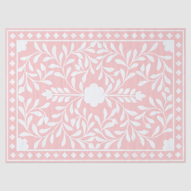 Papel De Seda Pink Traditional Bone Inlay Decoupage Paper (Frente )