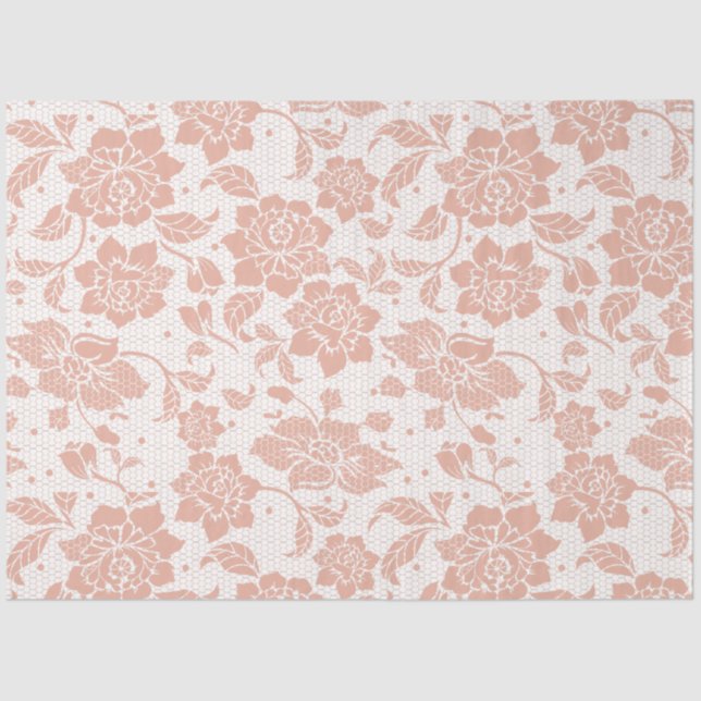 Papel De Seda Pink Vintage - Nuvem floral (Frente )