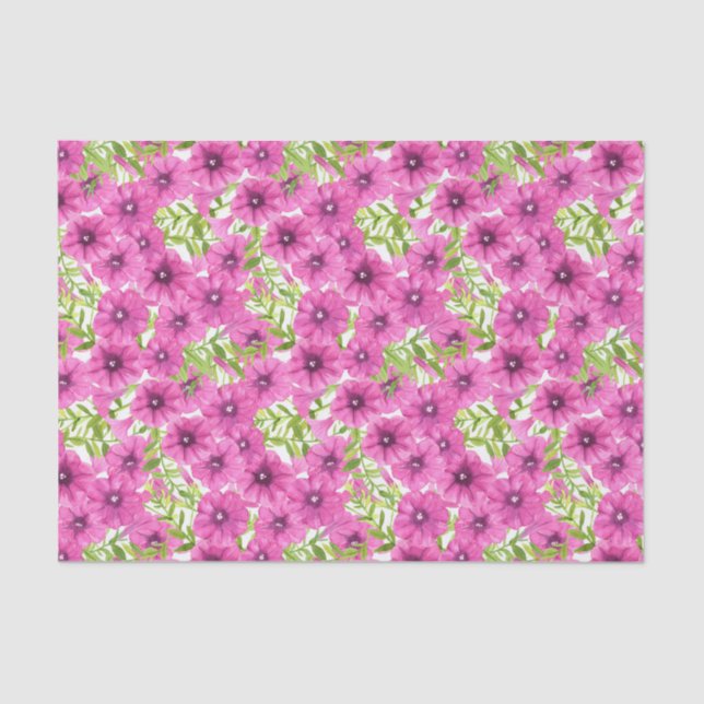 Papel De Seda Pink watercolor petunia (flor) (Frente )